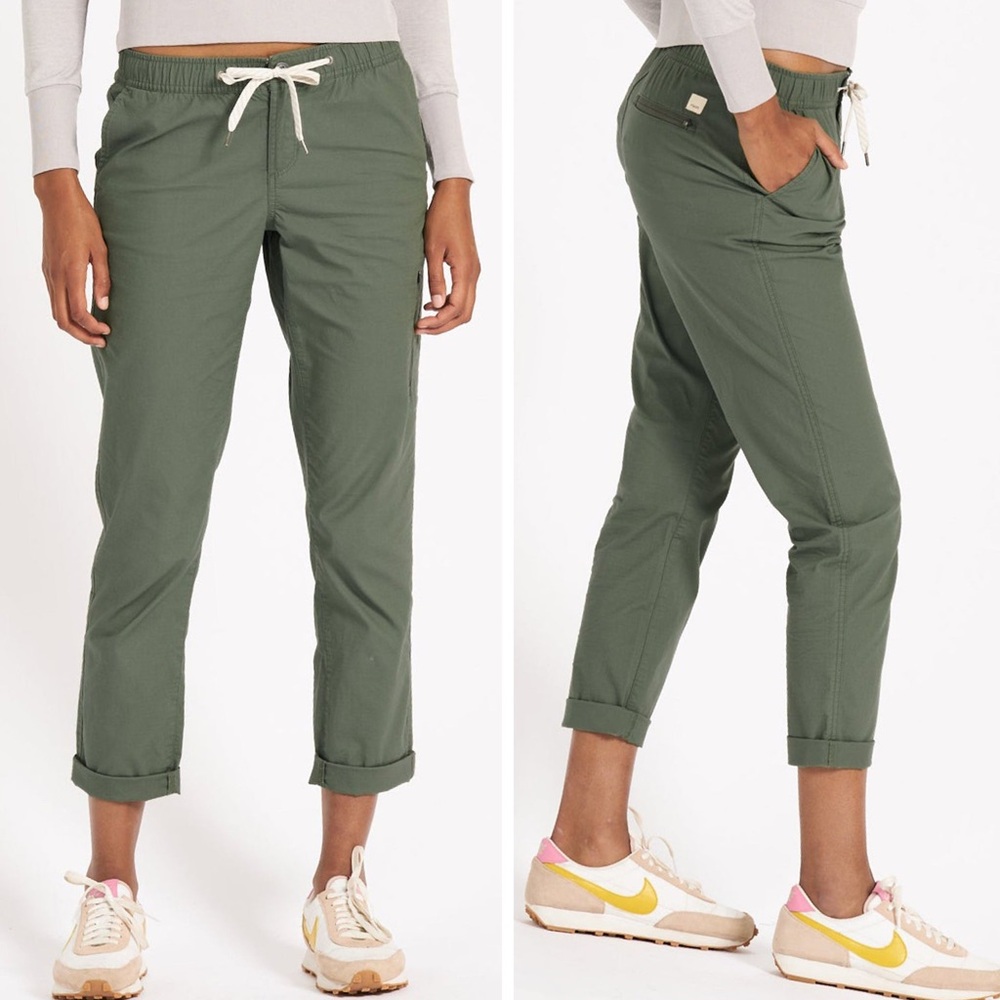 Vuori NWT Army Green Ripstop Cinch Tie Waist Pant Size Medium